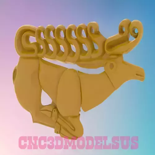 Golden Deer 3D MODEL STL FILE FOR CNC ROUTER LASER 