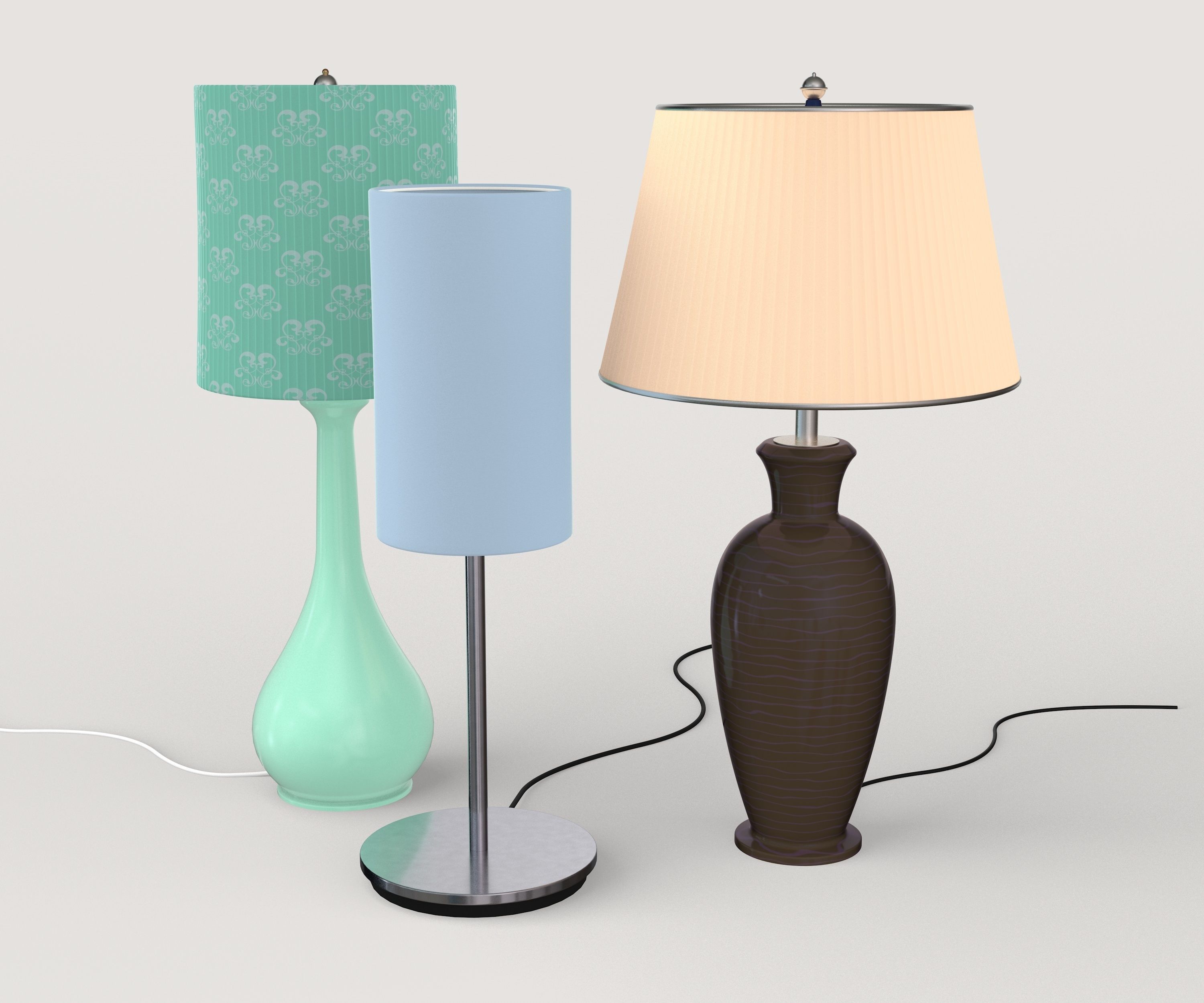 Desk Lamp Set 3D model_5