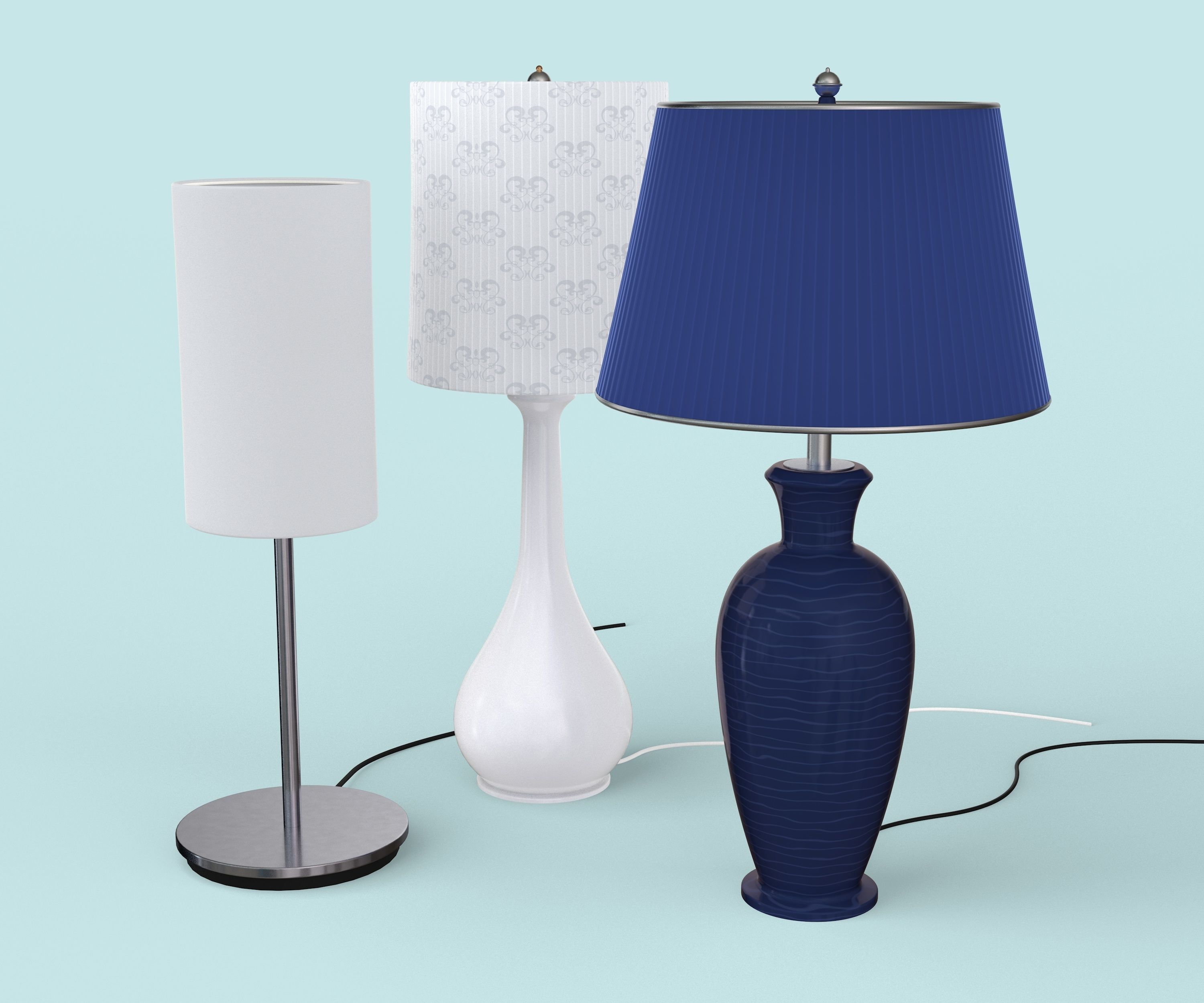 Desk Lamp Set 3D model_4