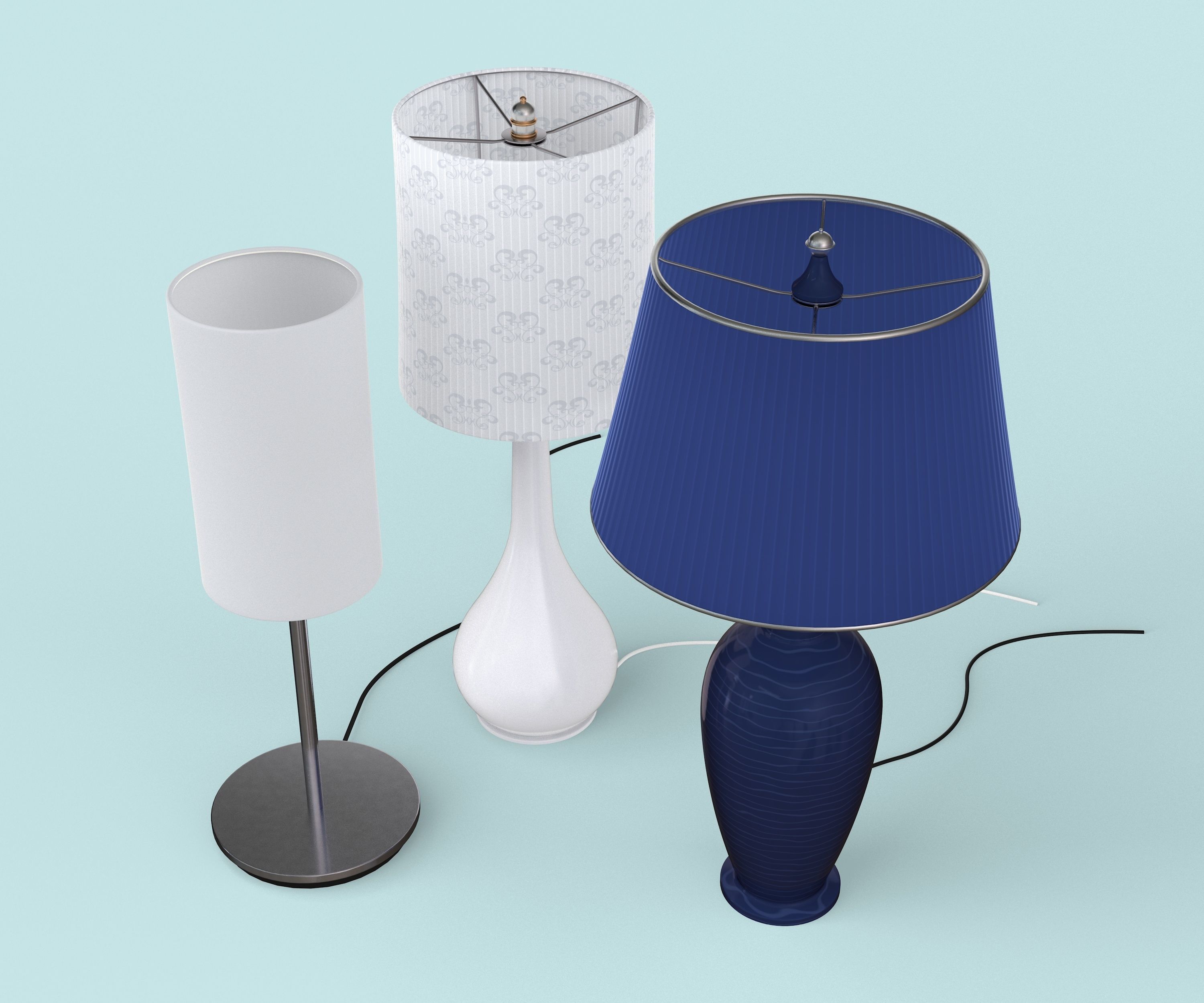 Desk Lamp Set 3D model_3