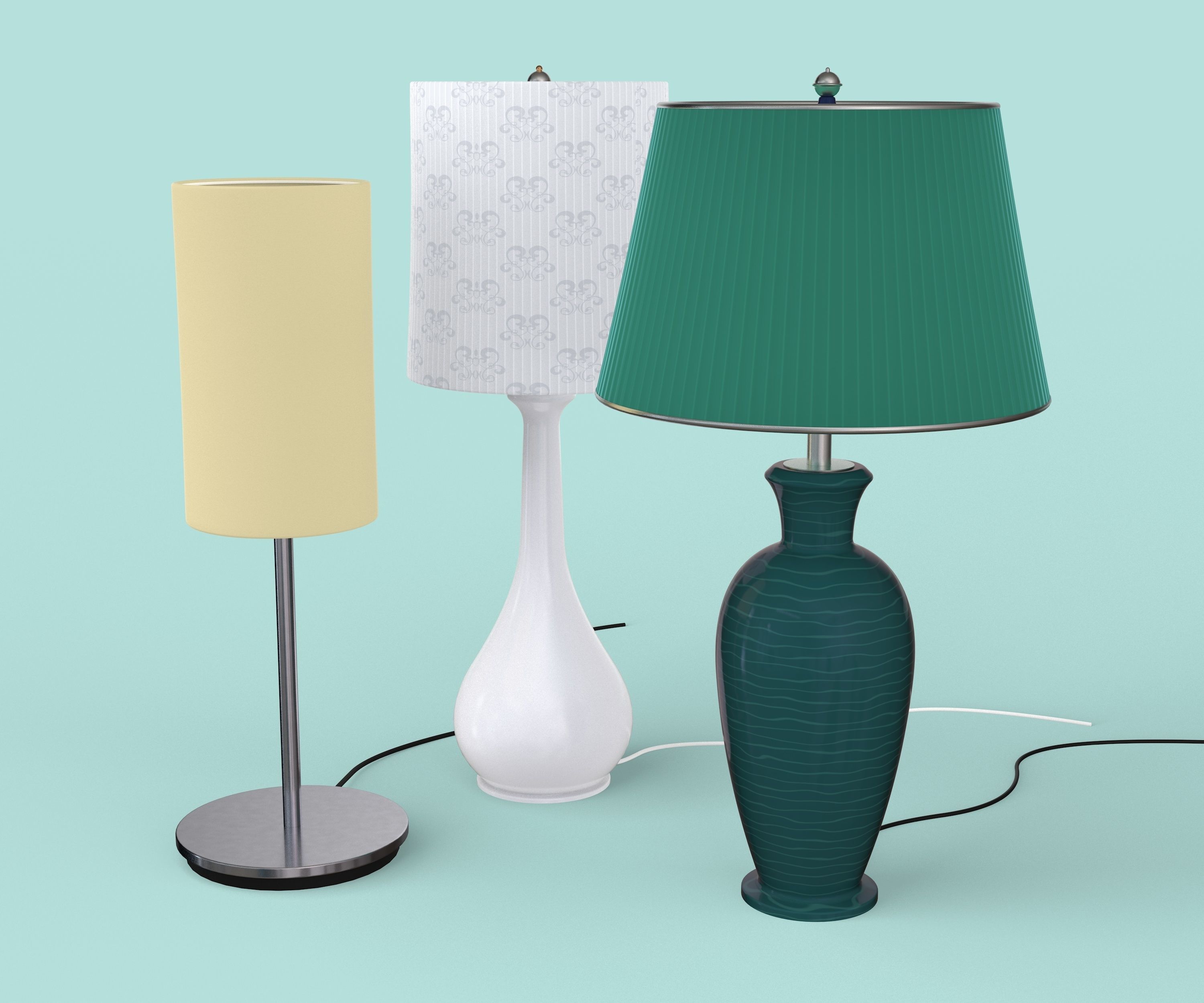 Desk Lamp Set 3D model_1