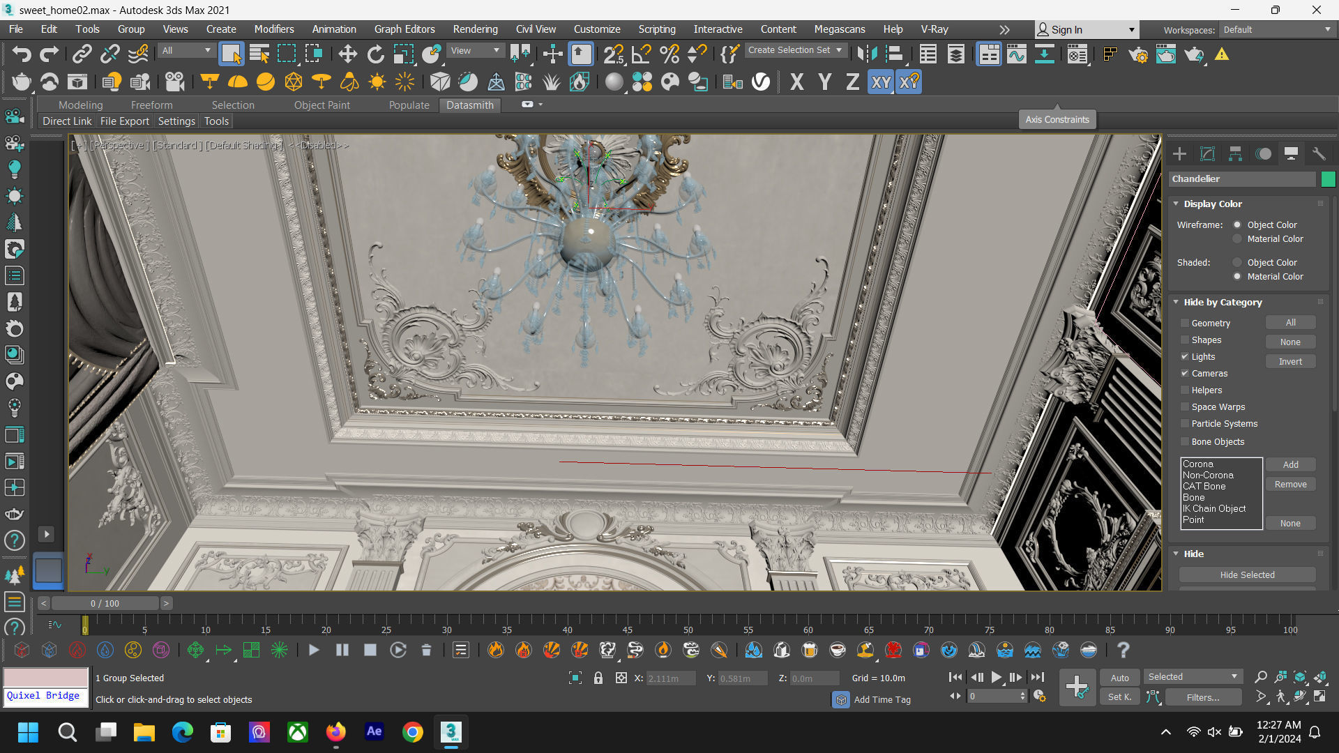 Luxury Classic Bedroom - Corona Rendered 3D model_2