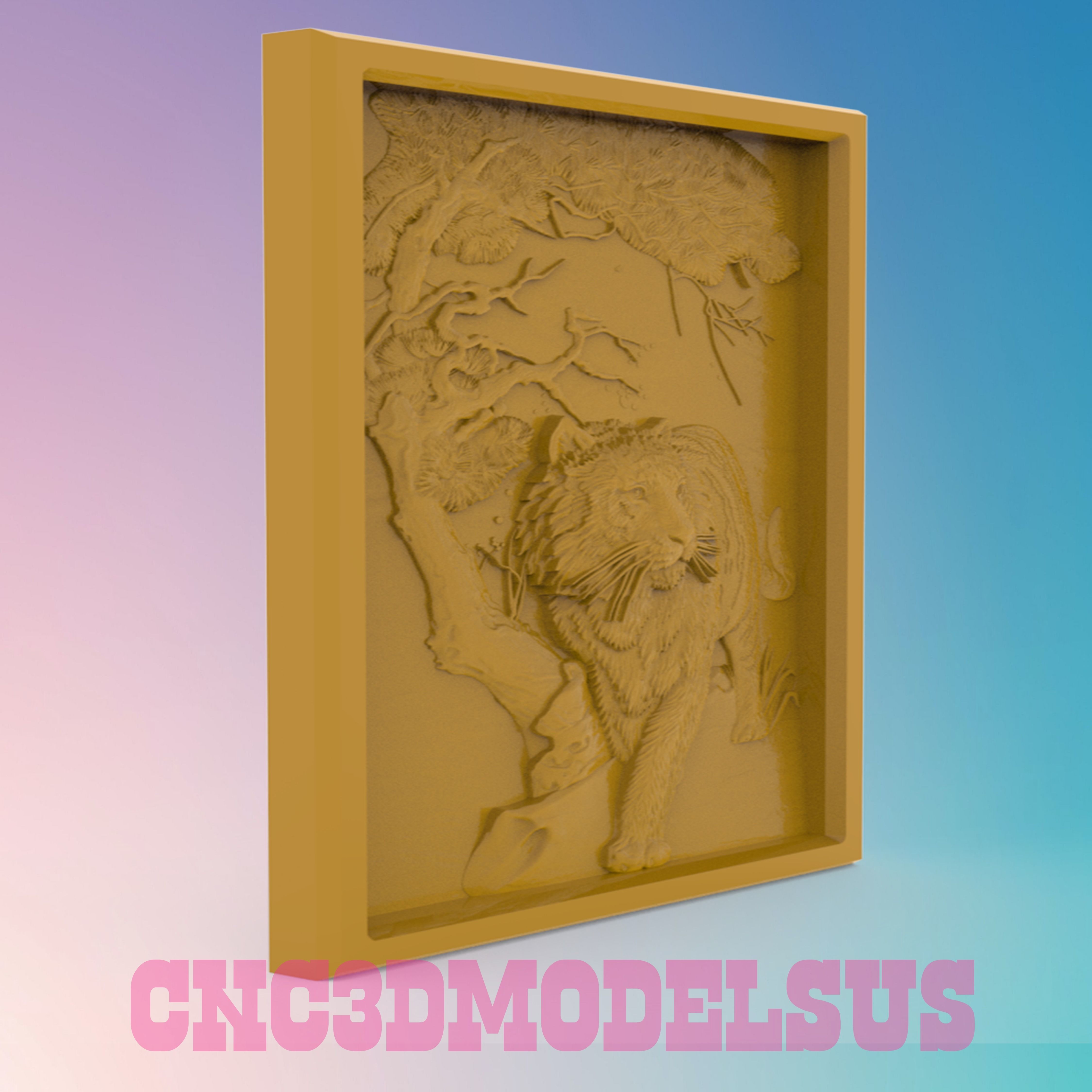 Tiger 3D MODEL STL FILE FOR CNC ROUTER LASER 3D print model_1