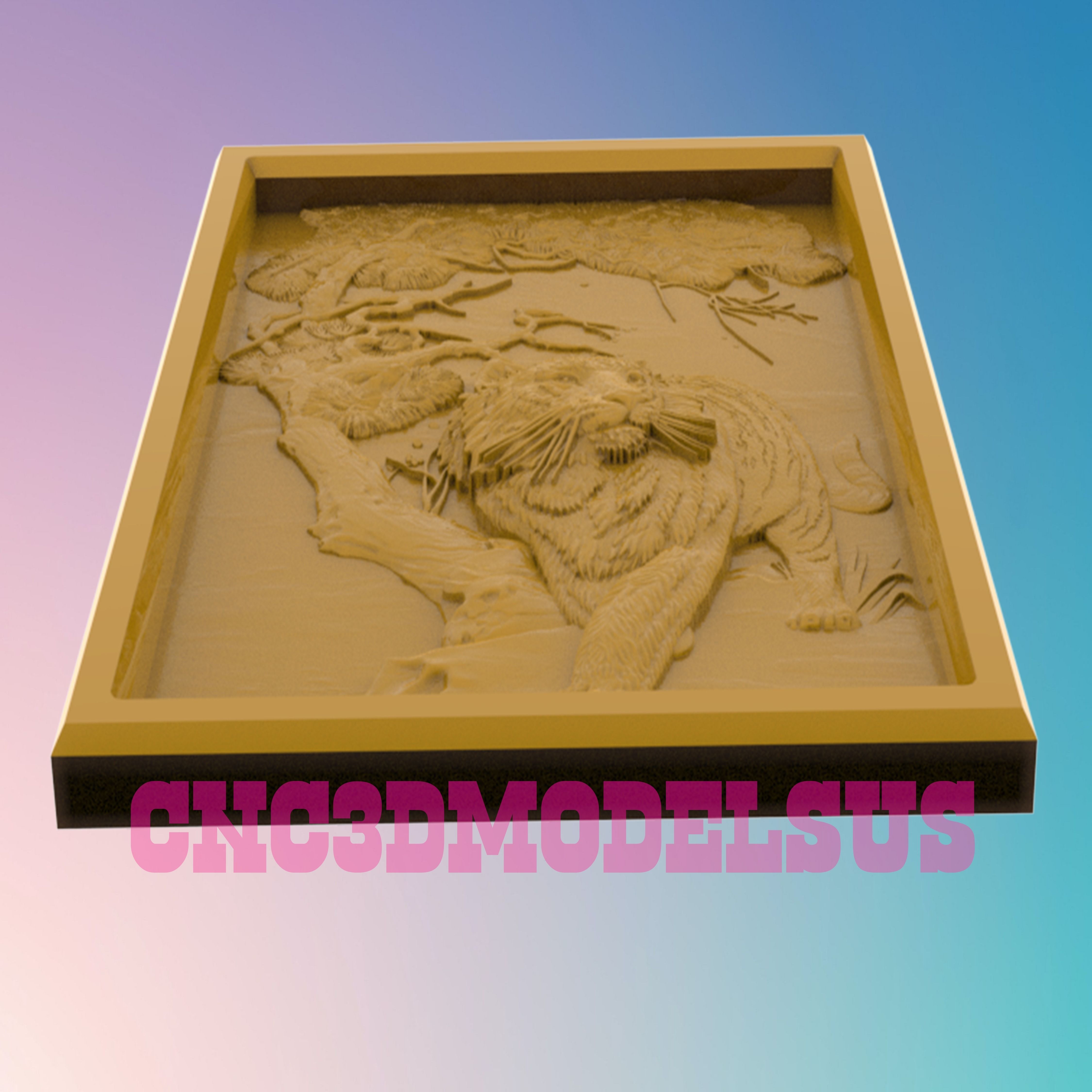 Tiger 3D MODEL STL FILE FOR CNC ROUTER LASER 3D print model_3