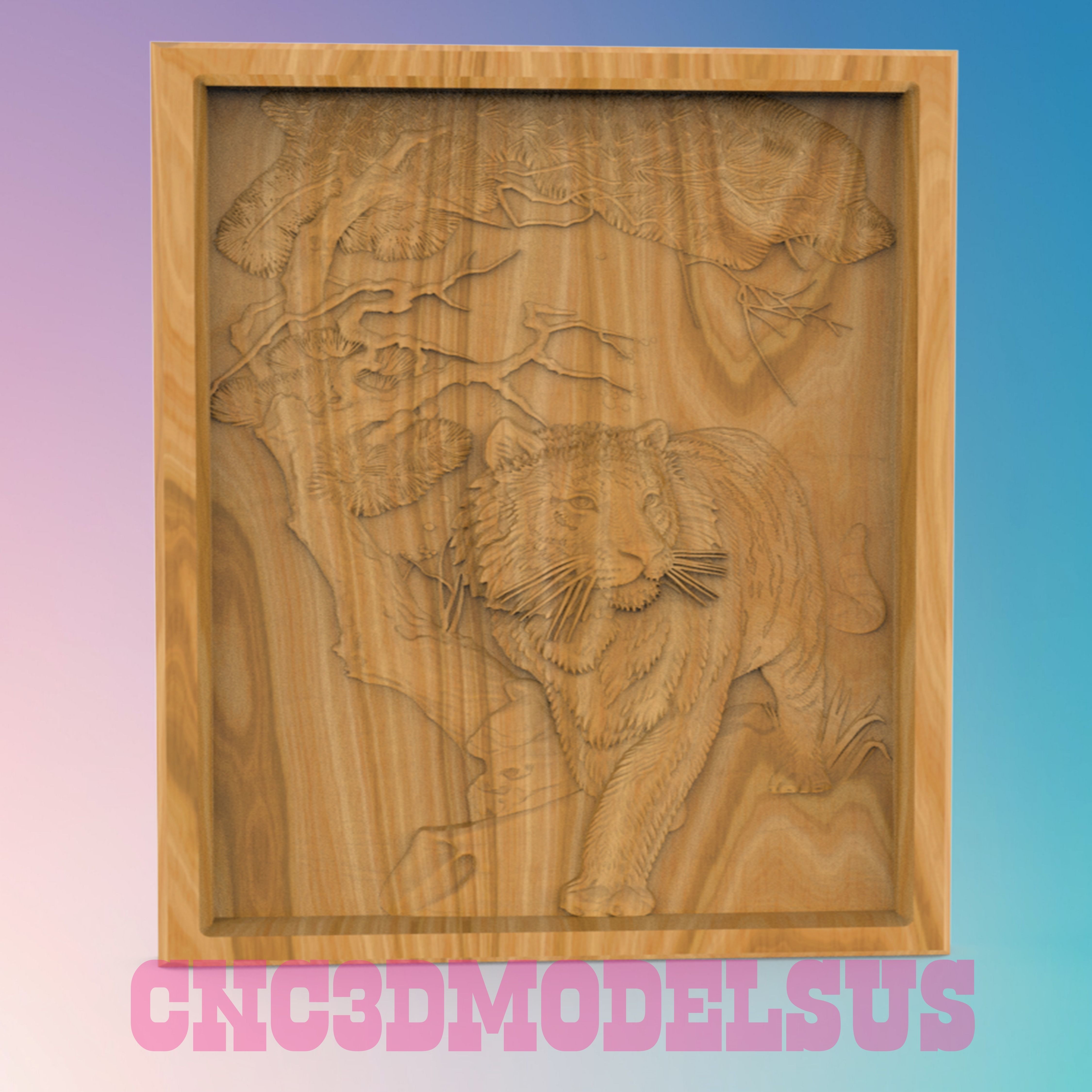 Tiger 3D MODEL STL FILE FOR CNC ROUTER LASER 3D print model_2