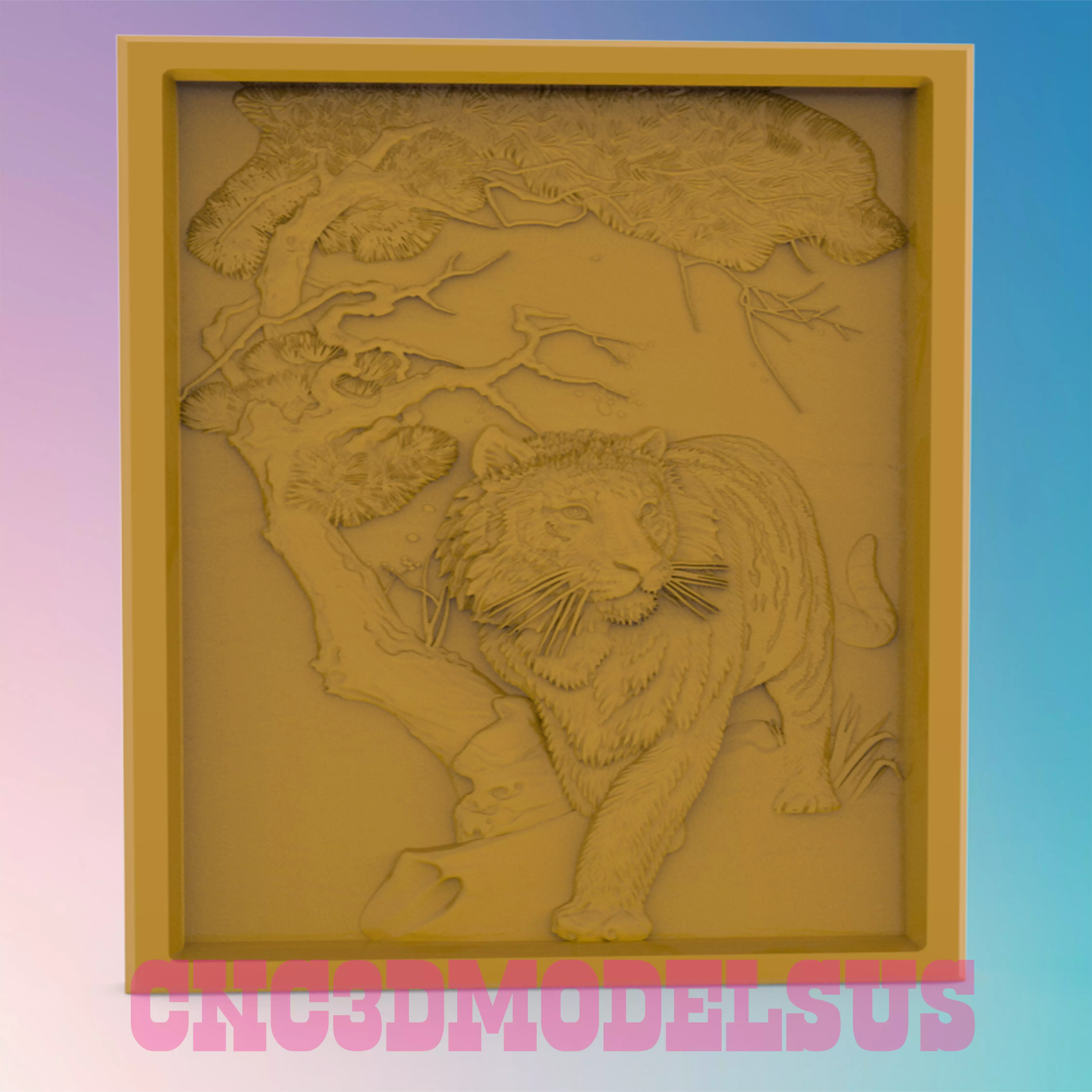 Tiger 3D MODEL STL FILE FOR CNC ROUTER LASER 3D print model_0