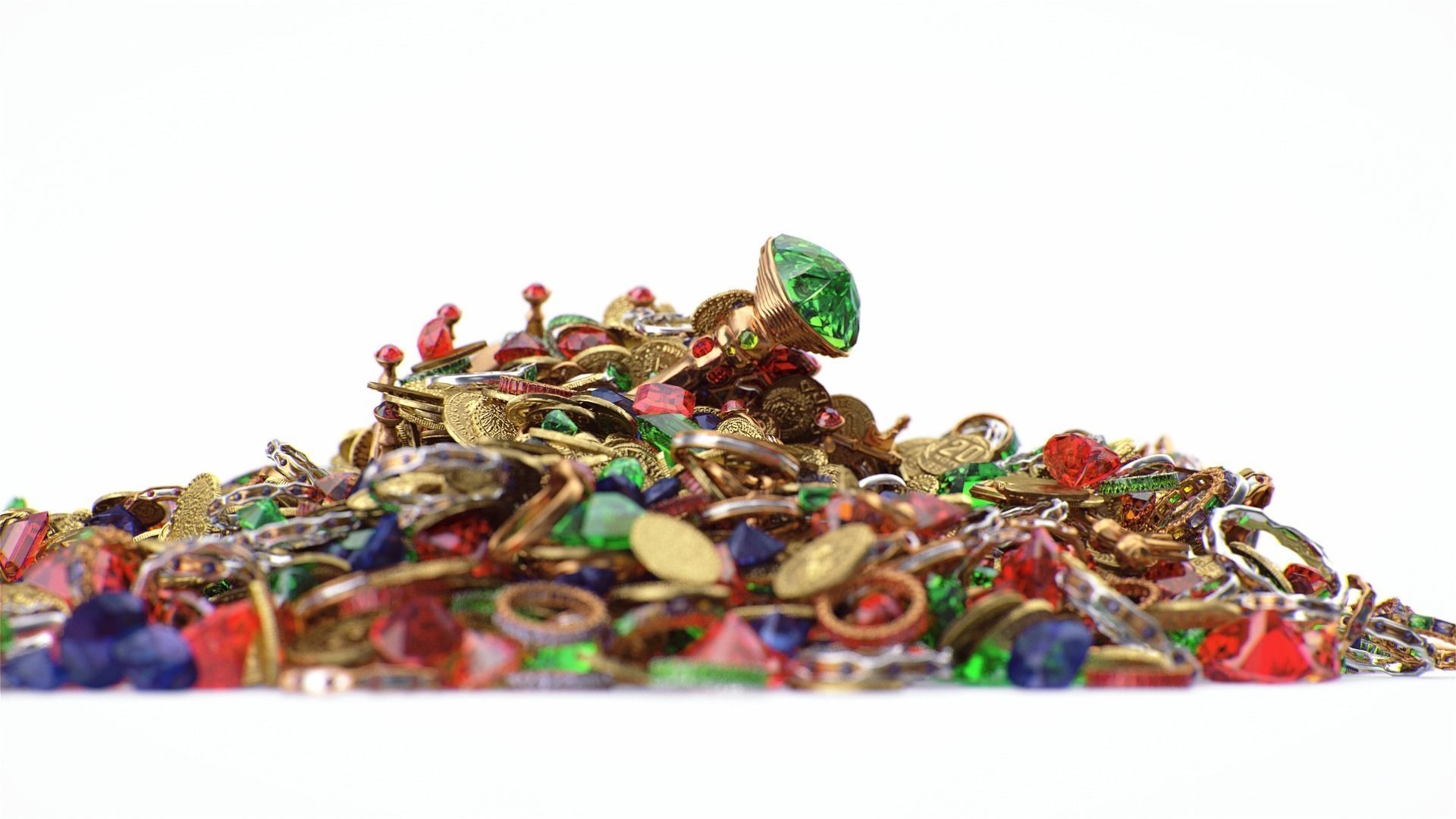 Treasure pile 3D model_5