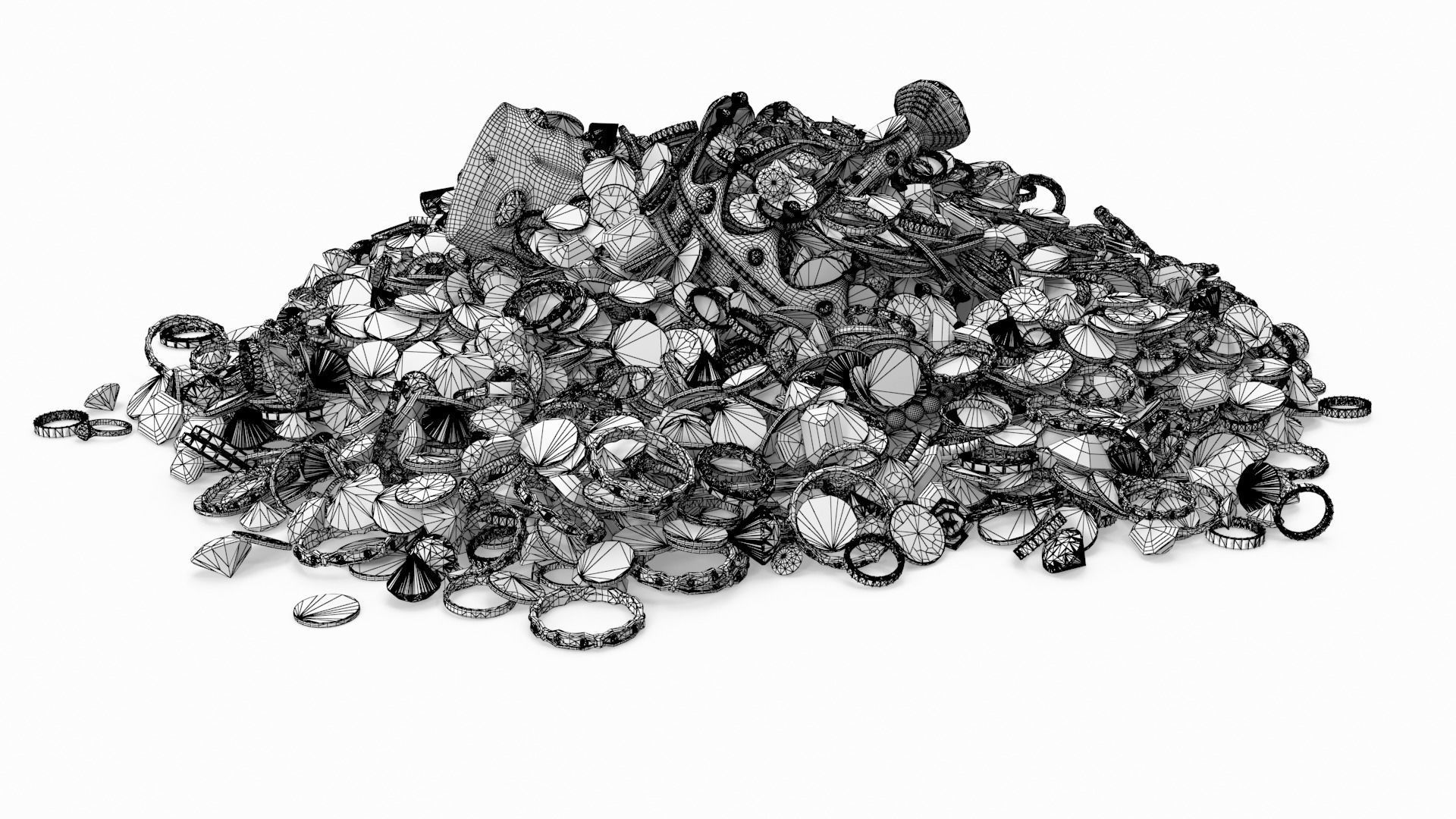 Treasure pile 3D model_2