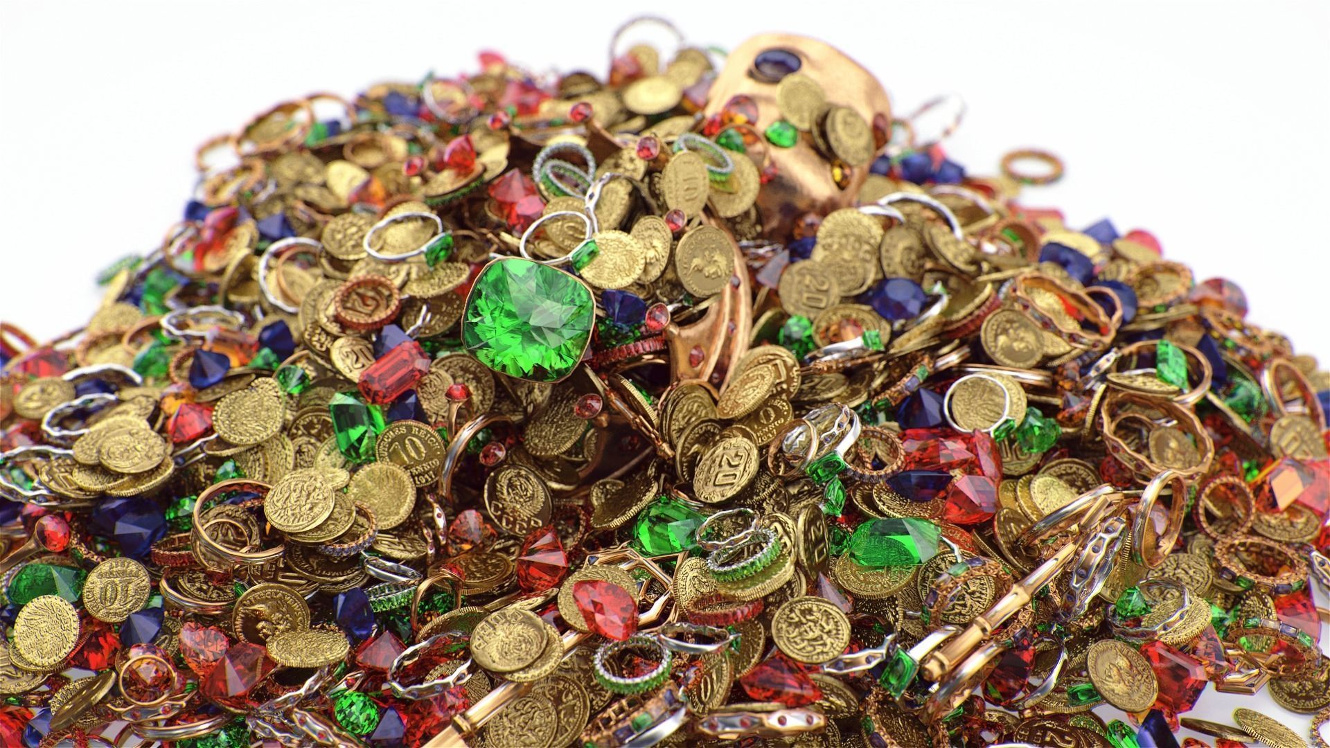 Treasure pile 3D model_7