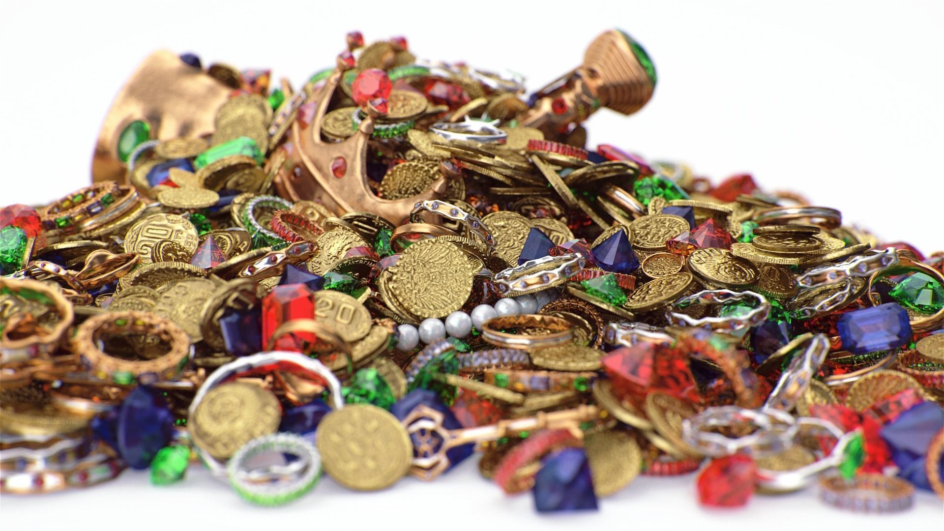 Treasure pile 3D model_6