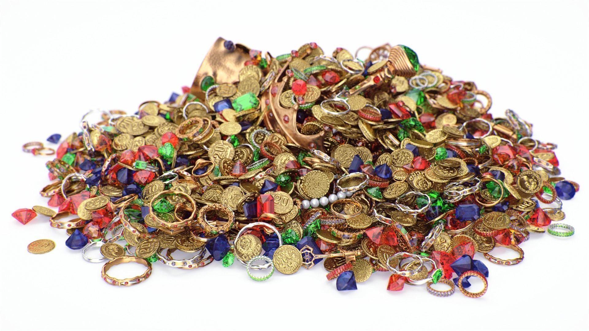 Treasure pile 3D model_1