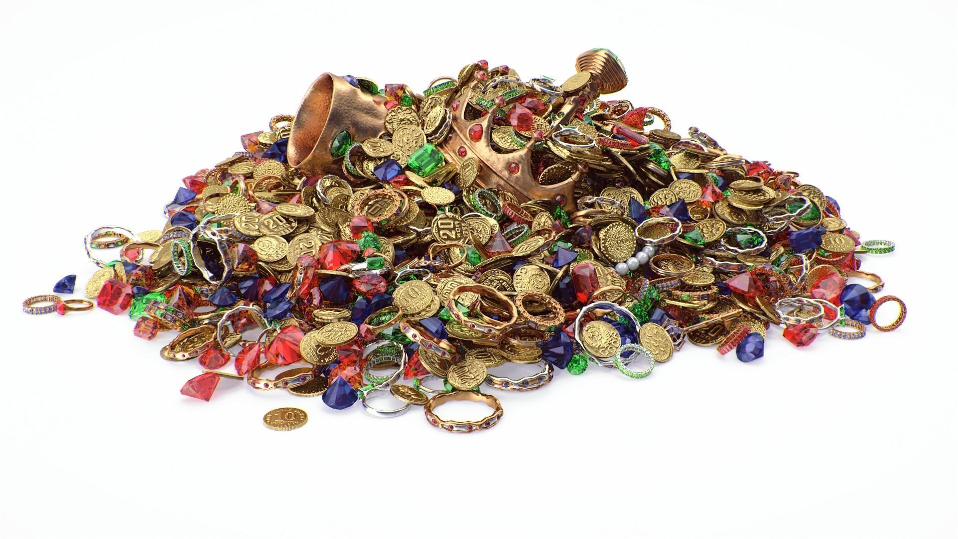 Treasure pile 3D model_4