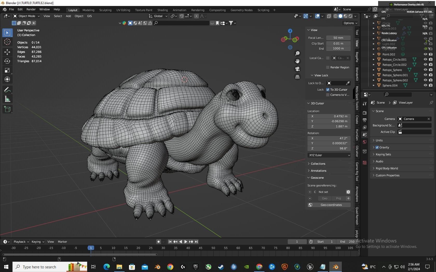 Stylized Turtle 3D model_7