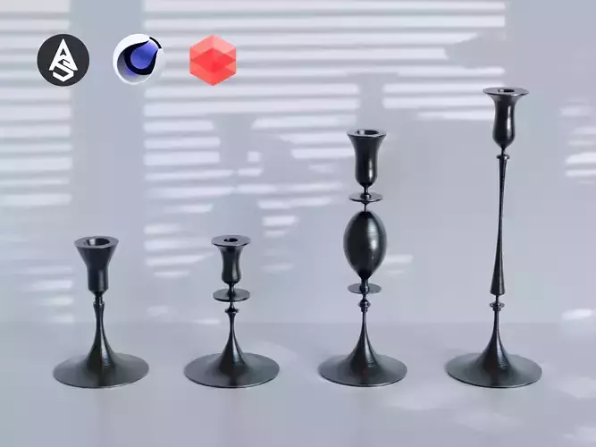 Brushed Metal Candleholders