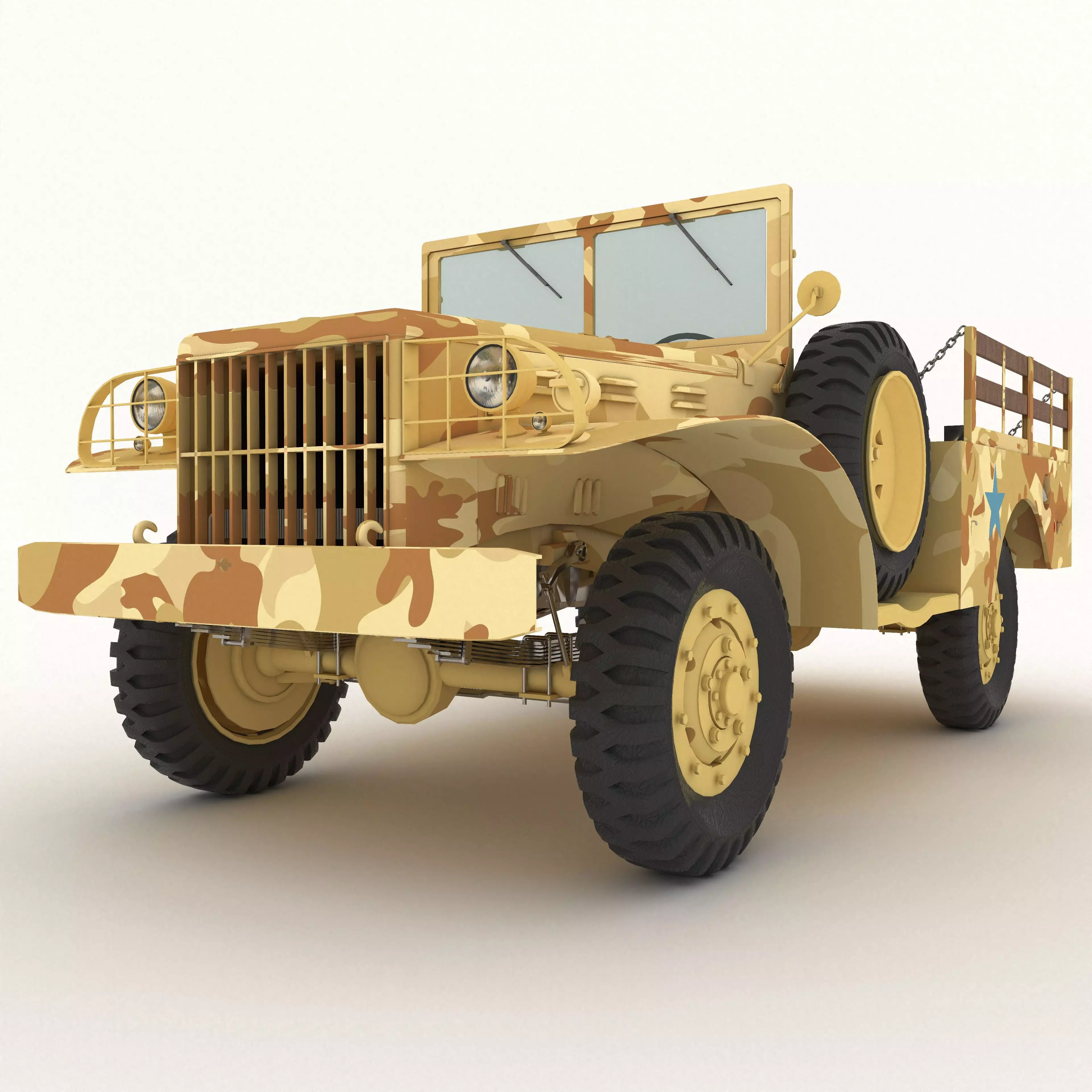 Military Jeep Low-poly 3D model