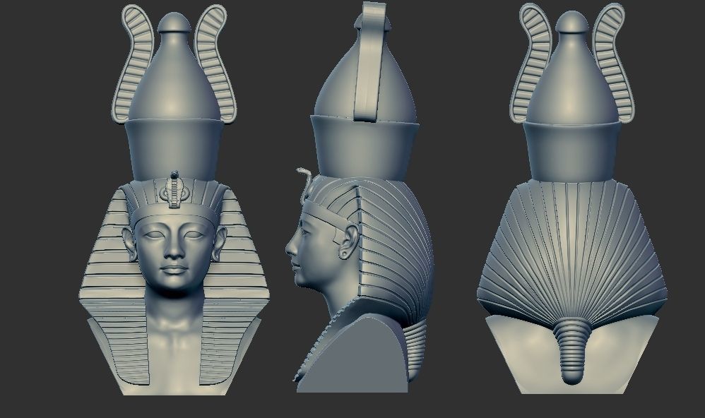 Ancient Egyptian pharaoh multi heads crowns 3d printable model 3D print model_2