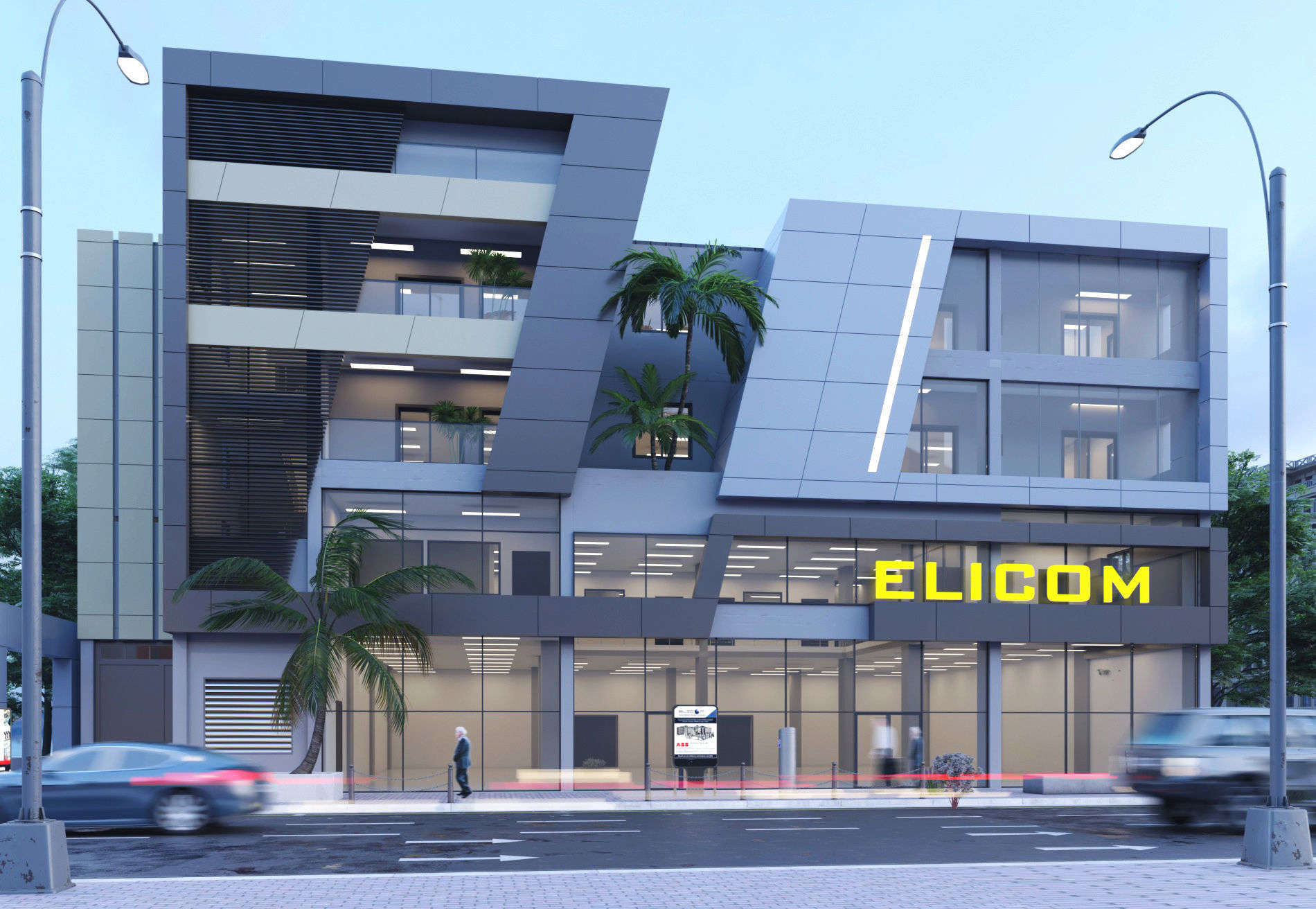 Commercial building 3D exterior Scene 3D model_2
