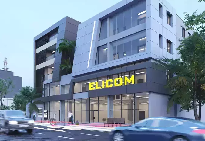 Commercial building 3D exterior Scene