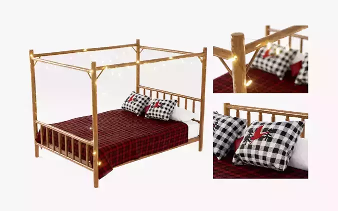 Rustic Double Bed