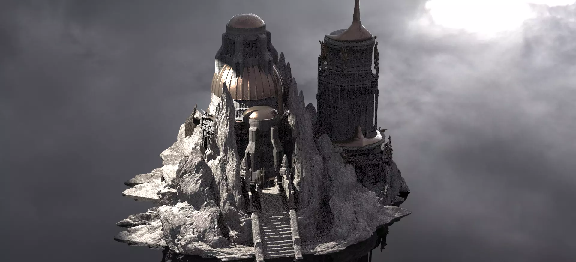  Akhmim Cliff tower 3D model_0