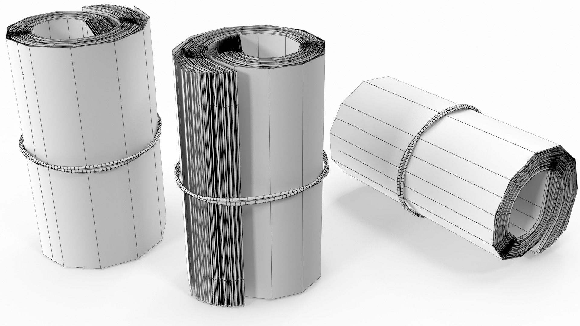 Pile of Japanese yen banknote bill stacks 3D model_6