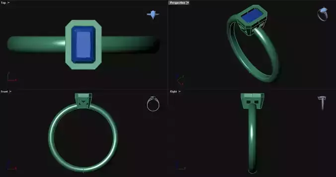 Radiant Engagement Ring Bezel Setting 
