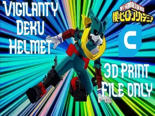 Vigilante Deku Fixed Helmet v1 from Chapter 309 3D print model
