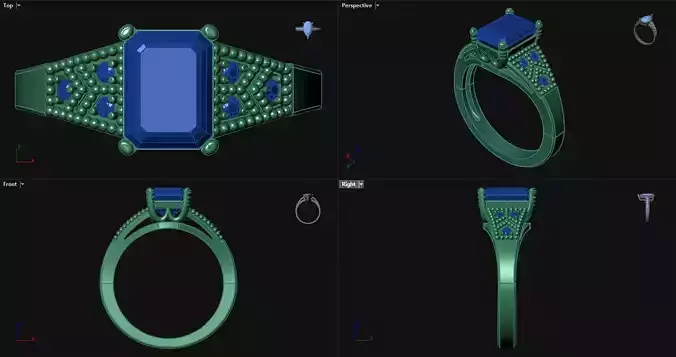 Emerald Engagement Ring 