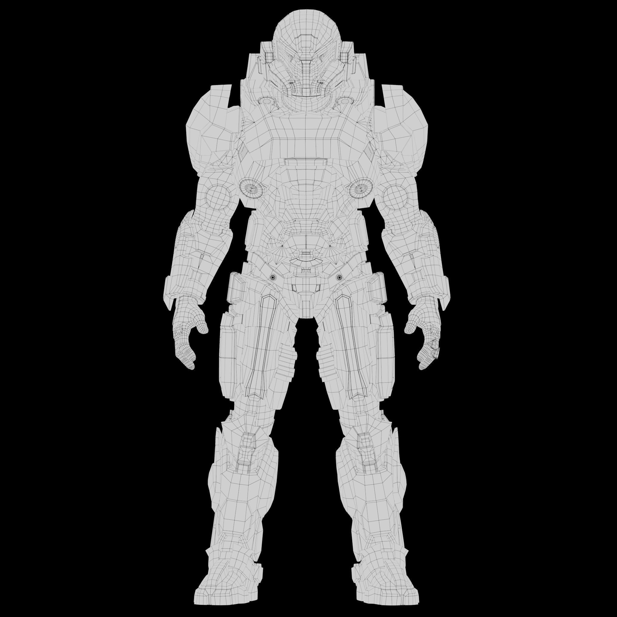 Scifi Red Armor 3D model_7