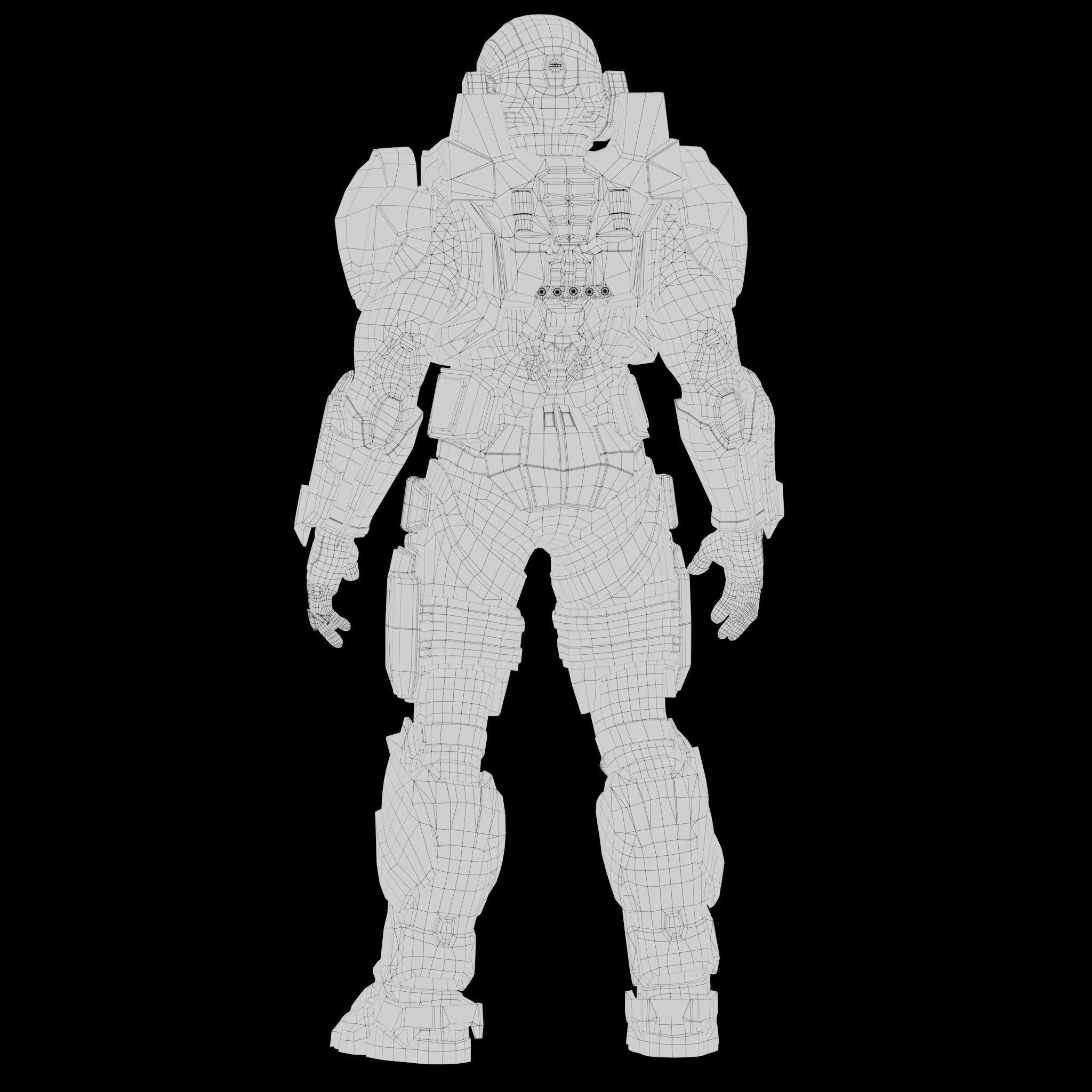 Scifi Red Armor 3D model_9