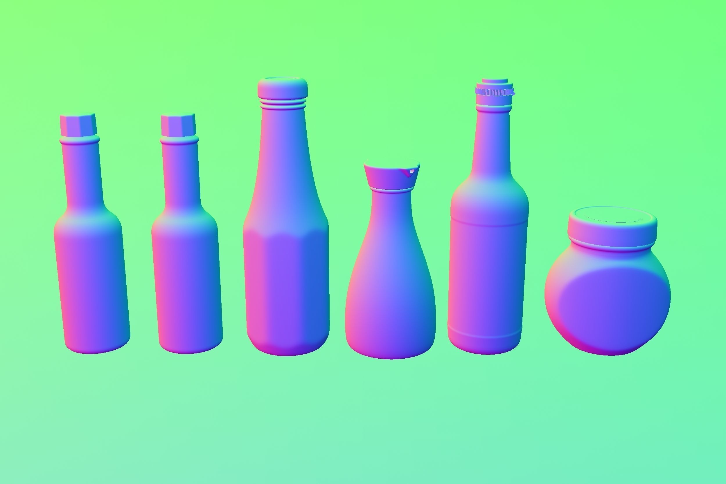 Sauce In Glass Bottle 3D Model 3D model_2