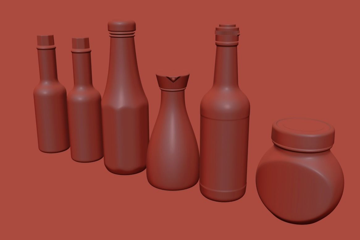 Sauce In Glass Bottle 3D Model 3D model_11