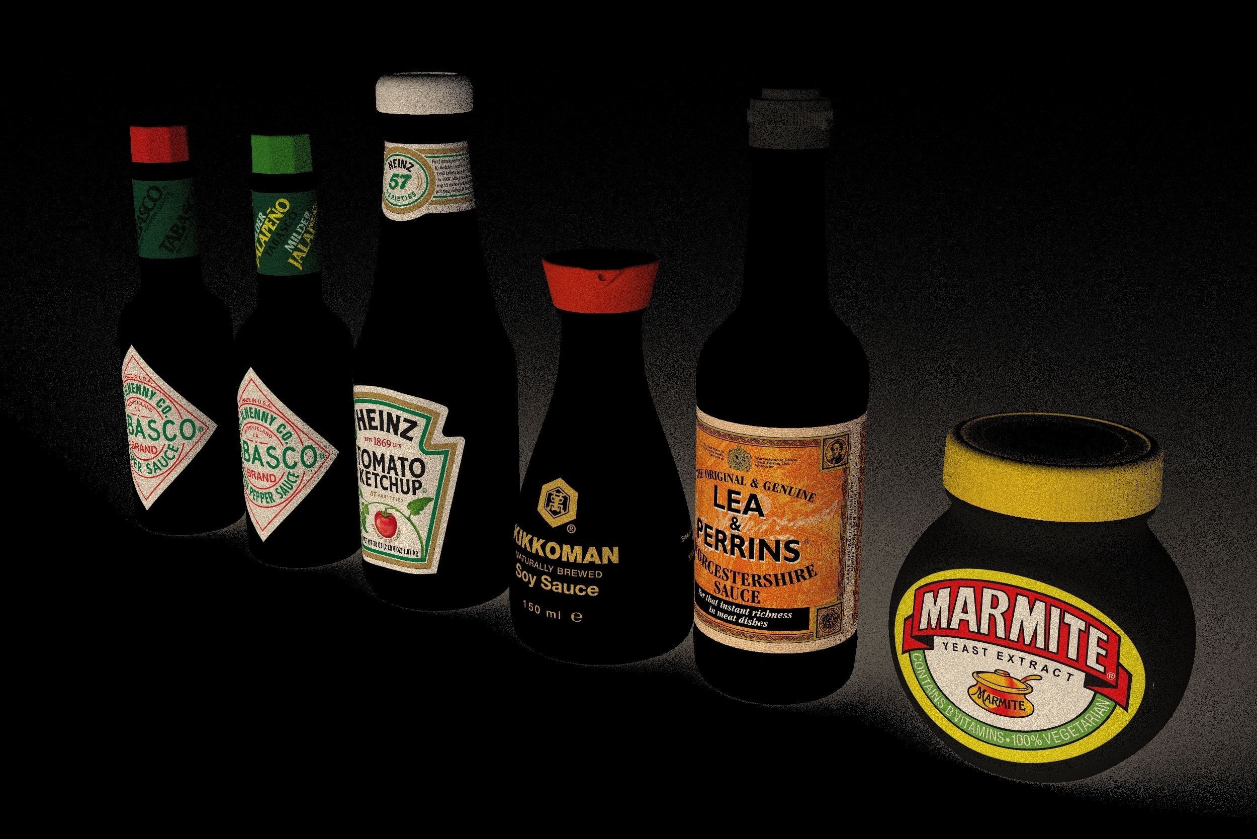 Sauce In Glass Bottle 3D Model 3D model_9