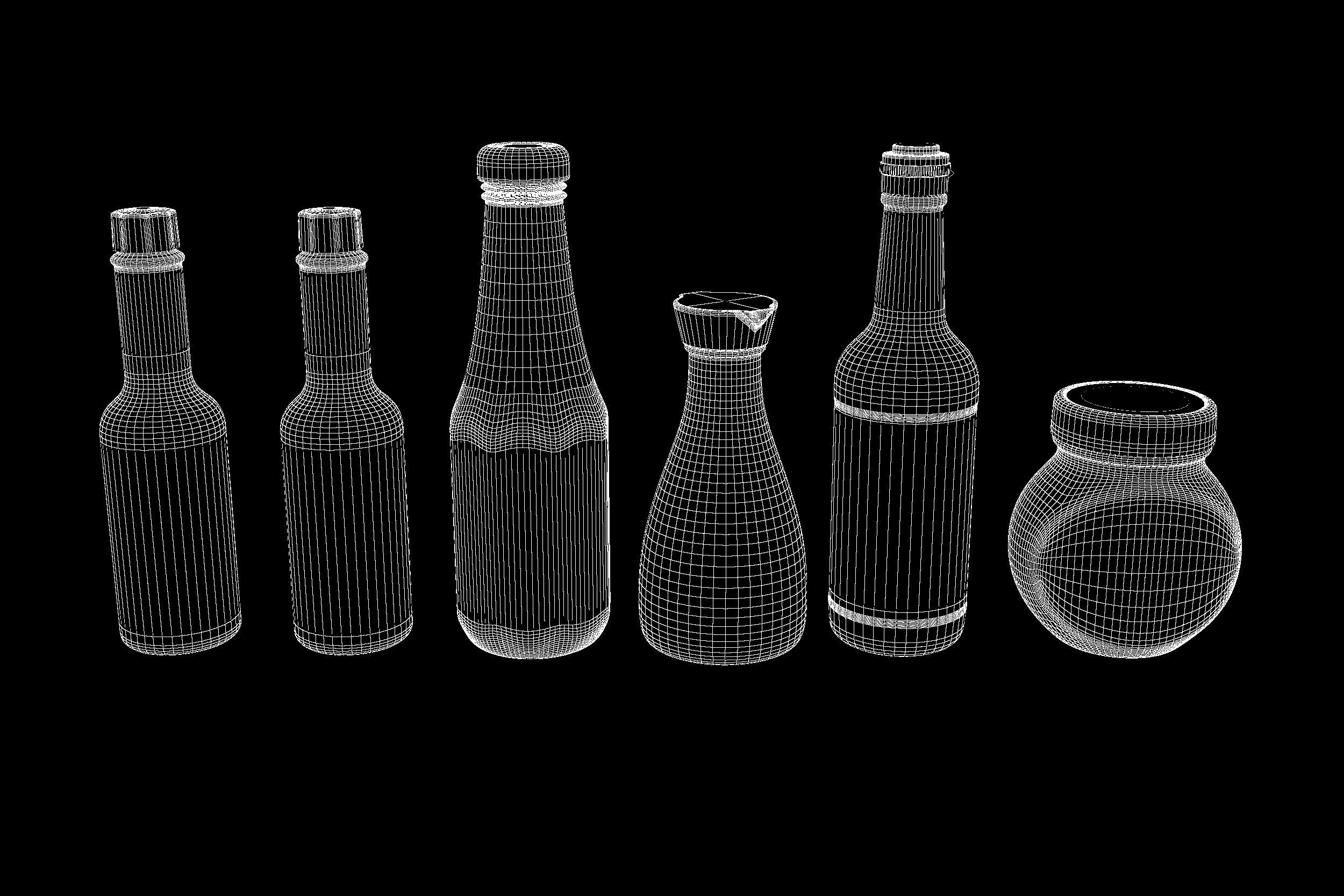 Sauce In Glass Bottle 3D Model 3D model_1