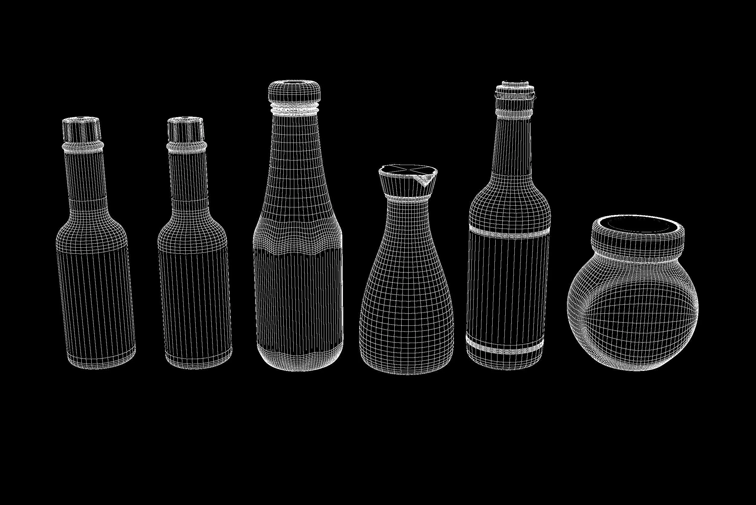 Sauce In Glass Bottle 3D Model 3D model