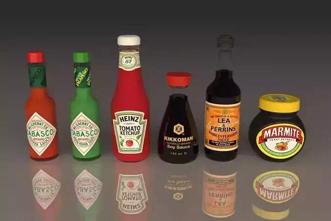 Sauce In Glass Bottle 3D Model