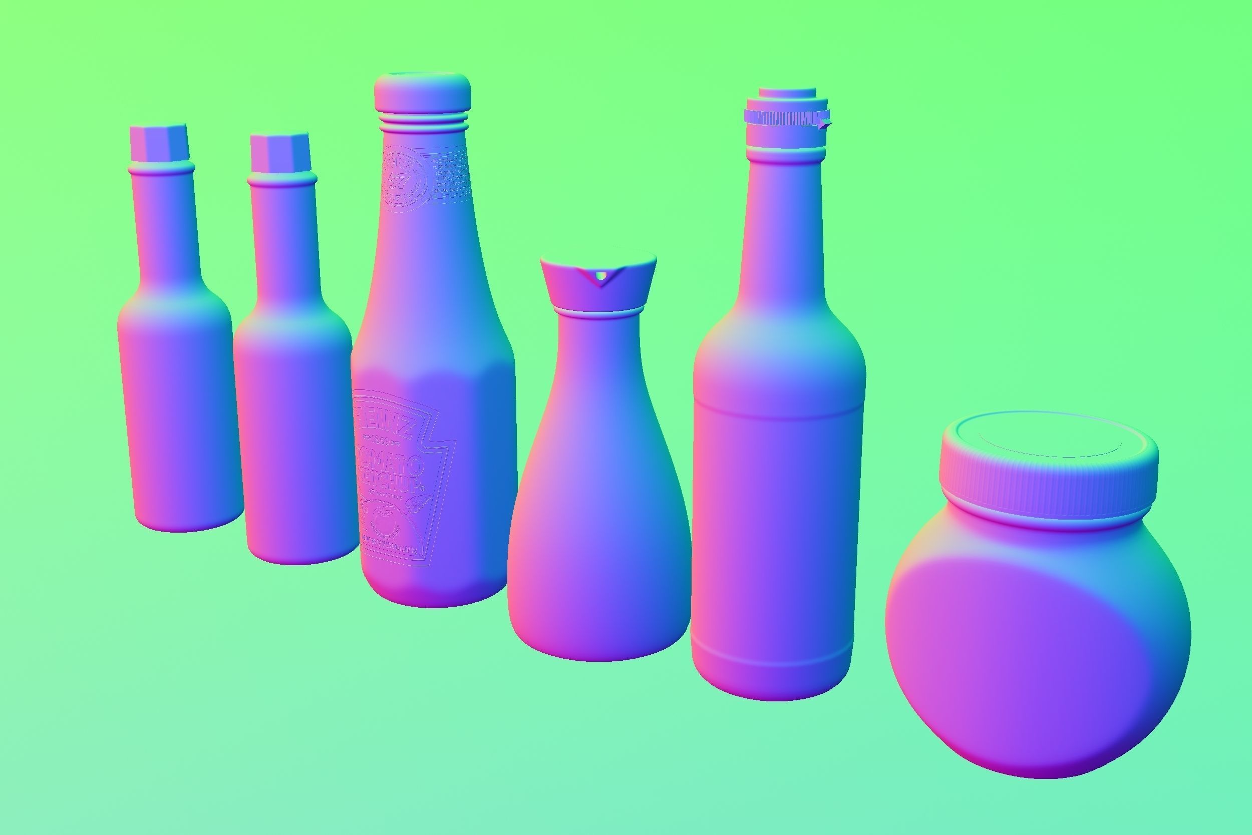 Sauce In Glass Bottle 3D Model 3D model_10