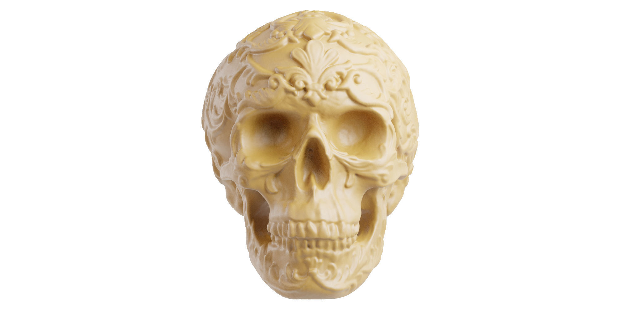 Flower Ornament Skull Low-poly 3D model_9