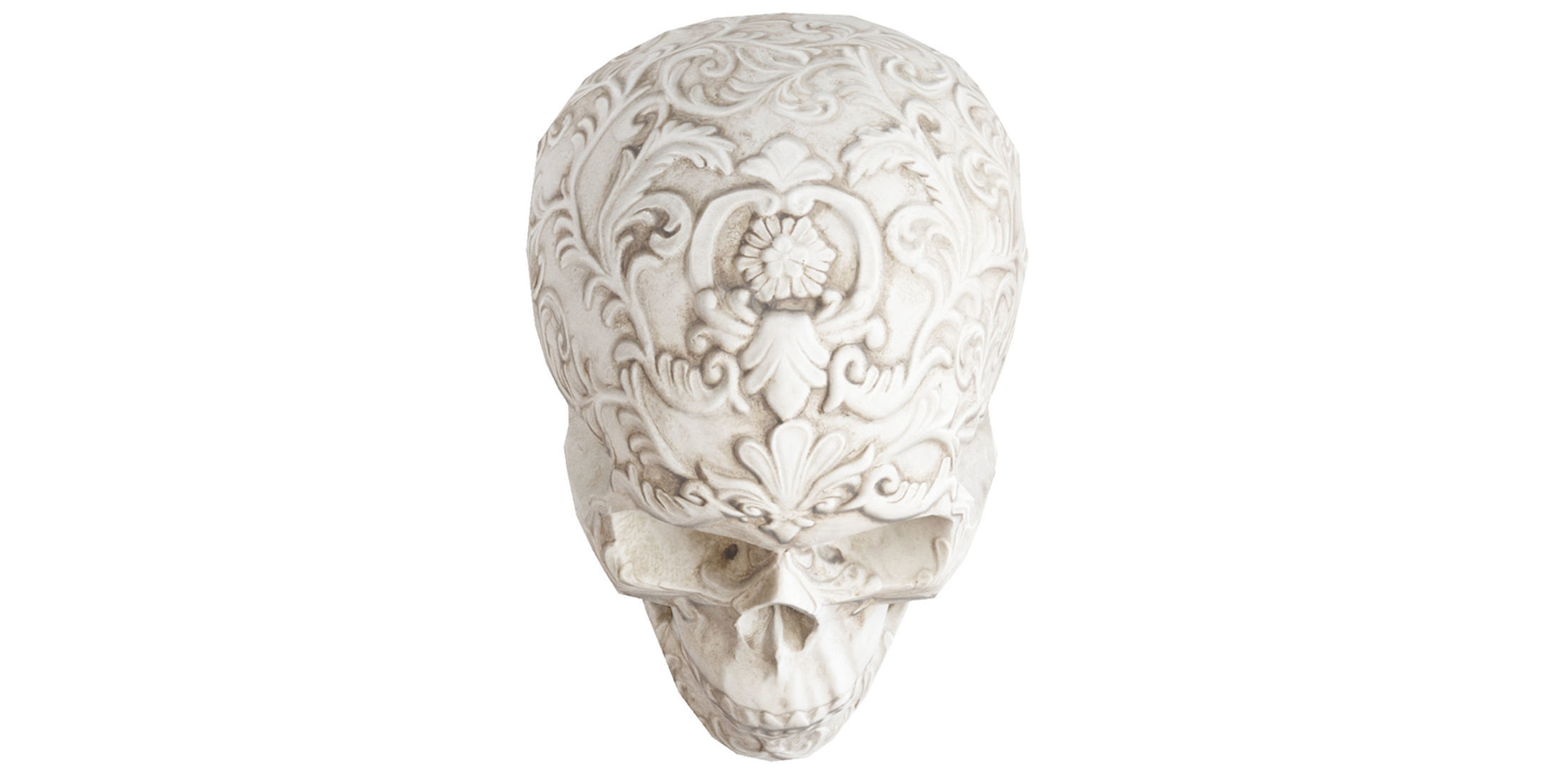 Flower Ornament Skull Low-poly 3D model_6