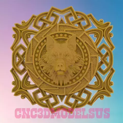 Wolf in Celtic pattern 3D STL MODELS WALL DECOR