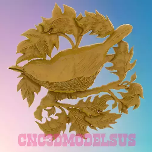 Bird on a branch 3D MODEL STL FILE FOR CNC ROUTER LASER