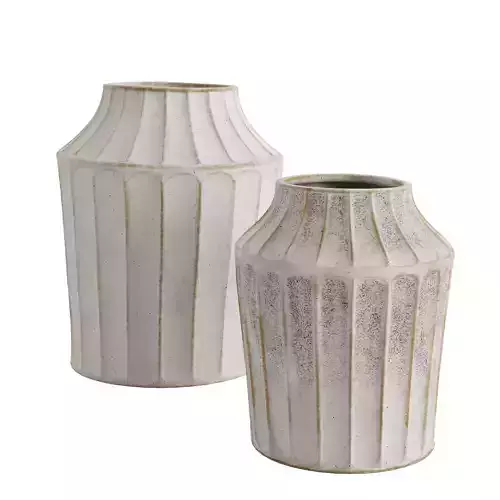 Reagan Ribbed White Vase 3D model