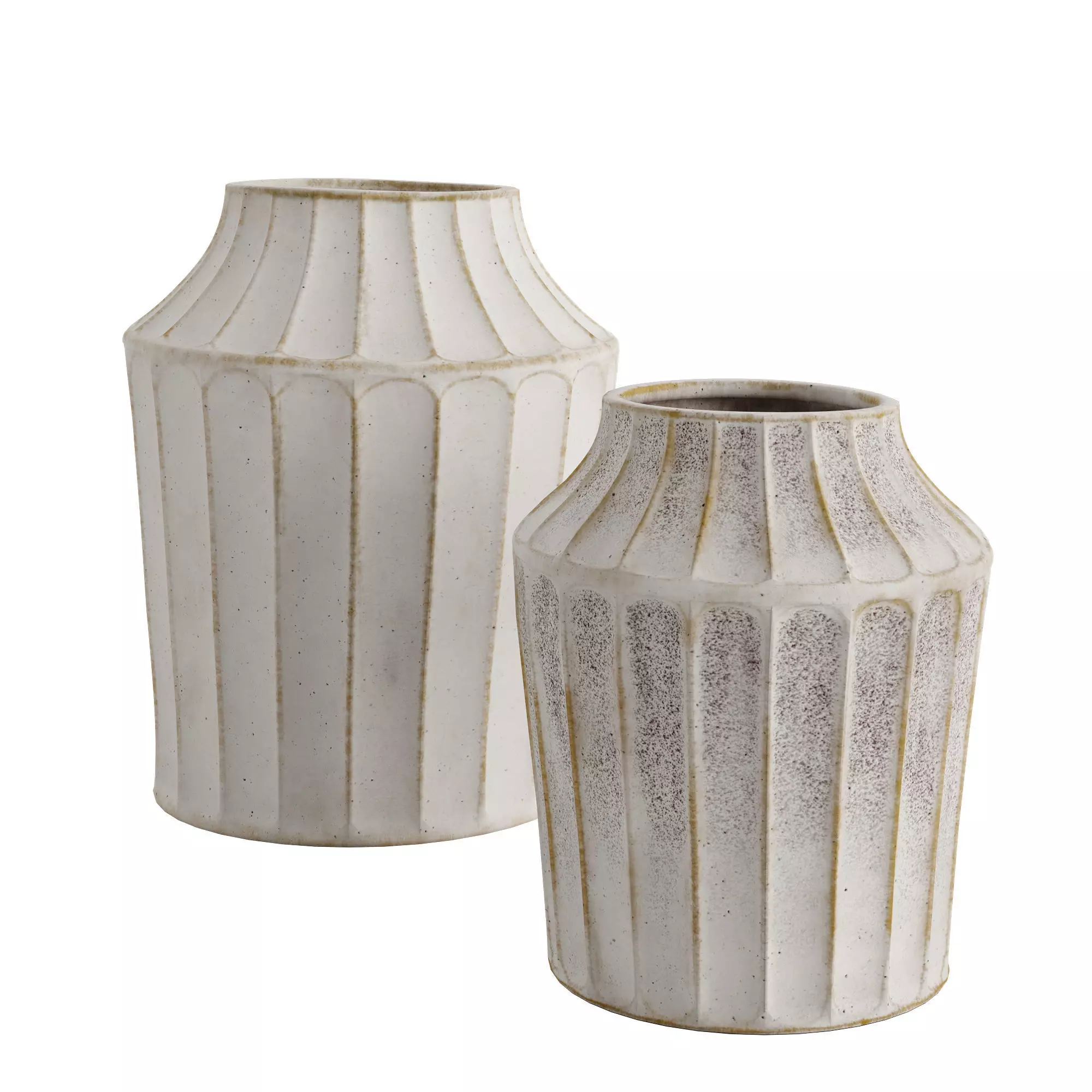 Reagan Ribbed White Vase 3D model_0