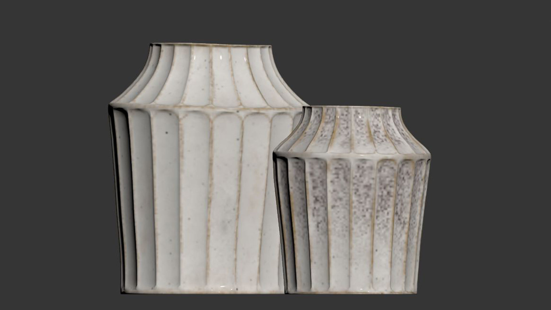 Reagan Ribbed White Vase 3D model_3