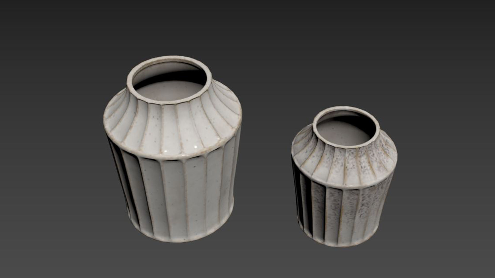 Reagan Ribbed White Vase 3D model_4
