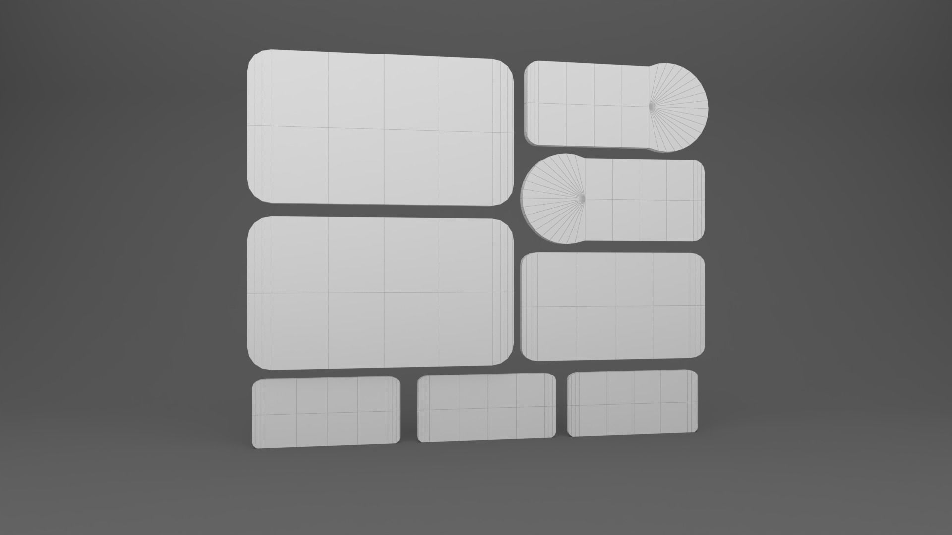 Exit sign collection 3d Low-poly 3D model_5