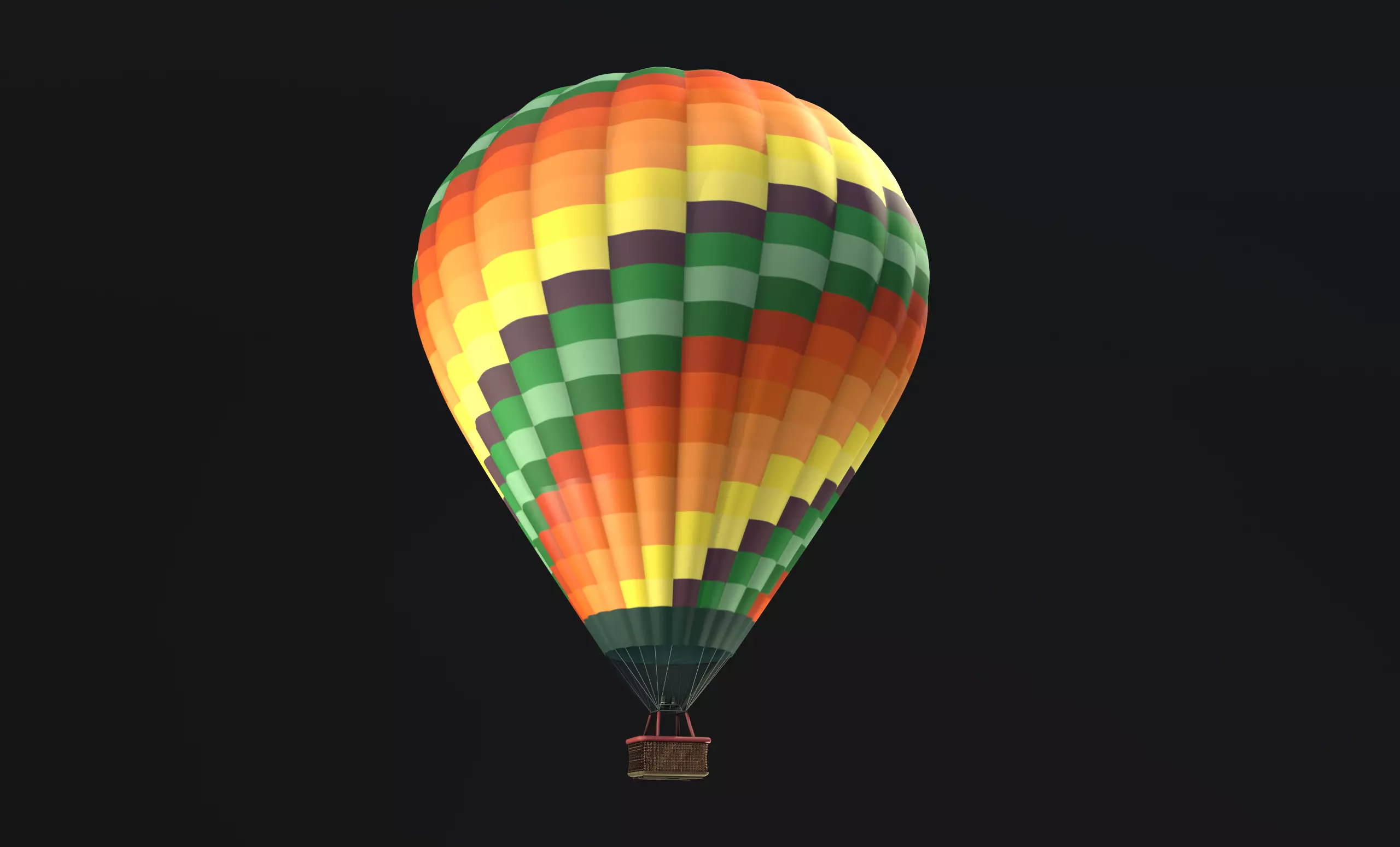 Air Balloon  Low-poly 3D model_0