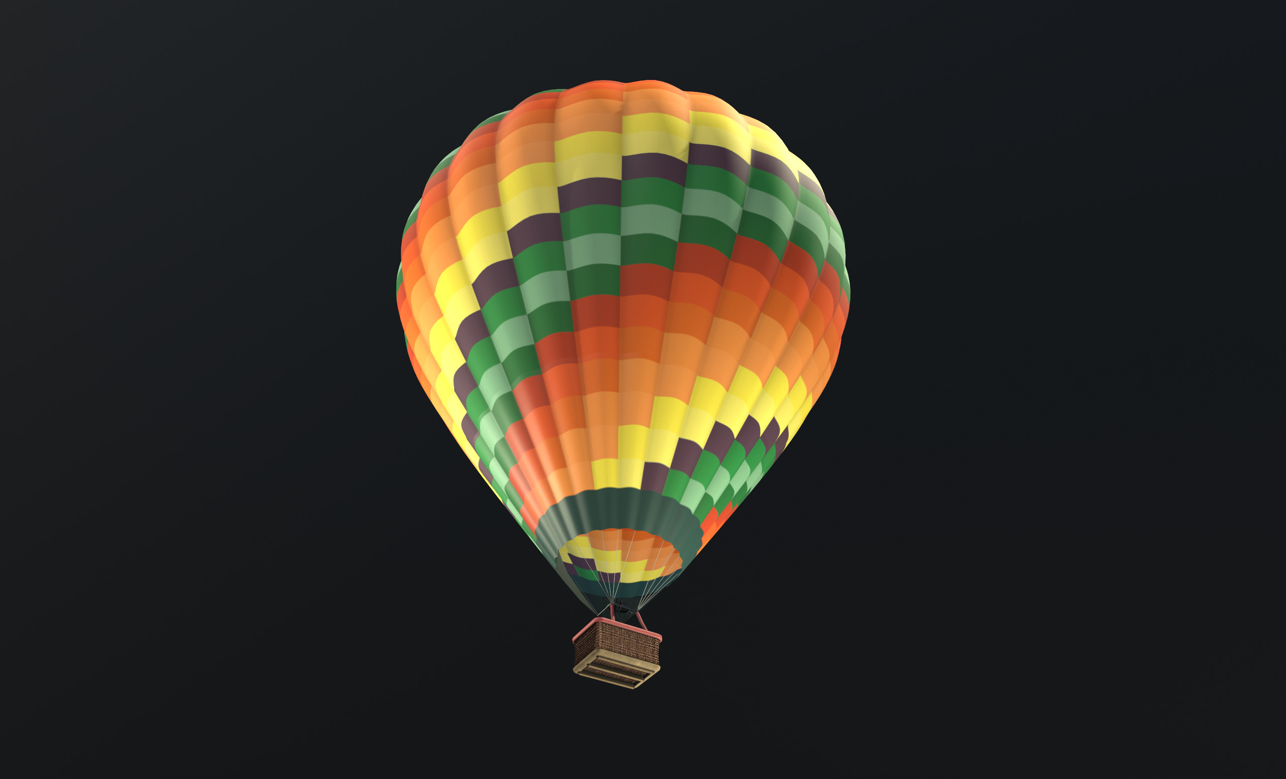 Air Balloon  Low-poly 3D model_2
