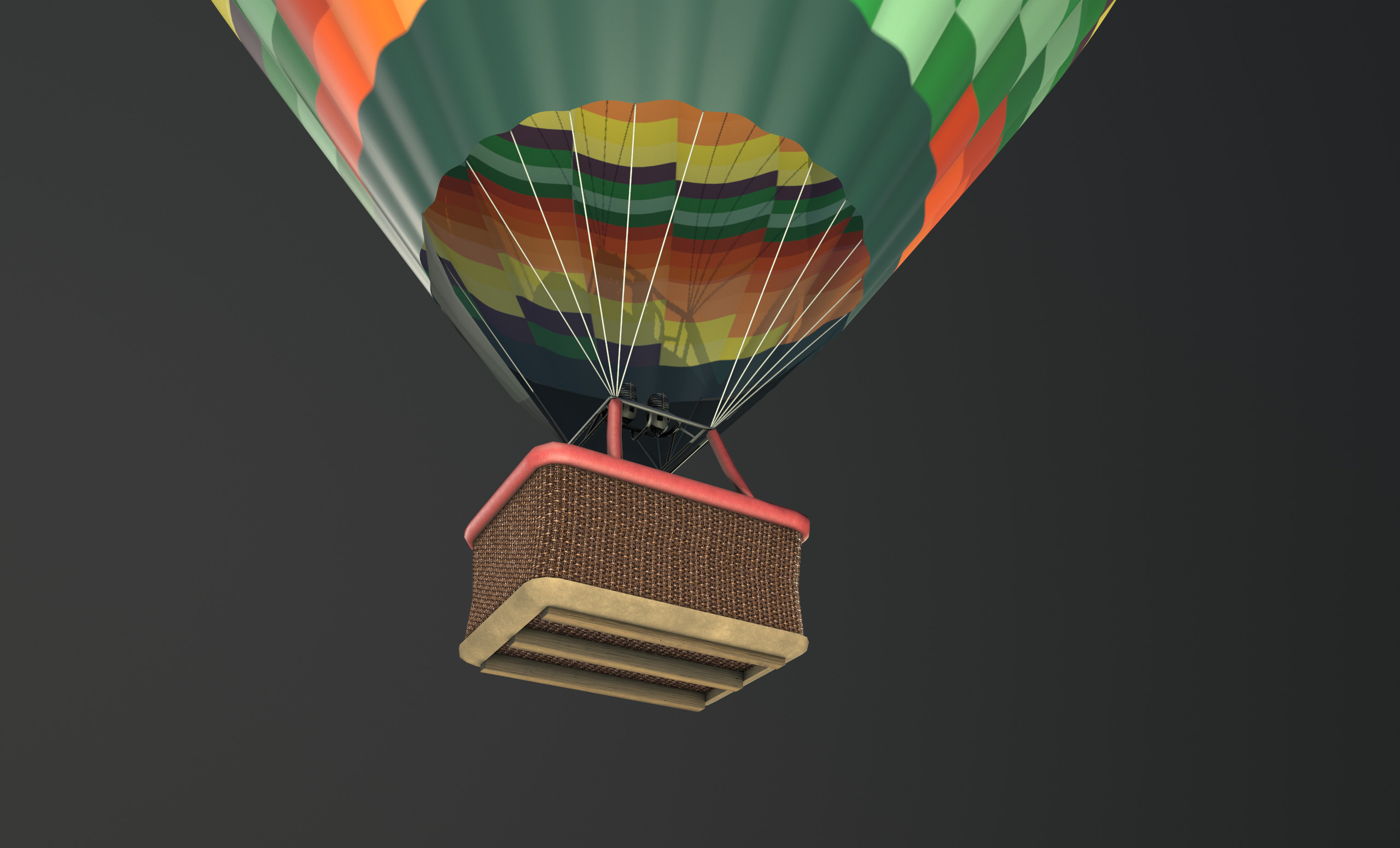 Air Balloon  Low-poly 3D model_4