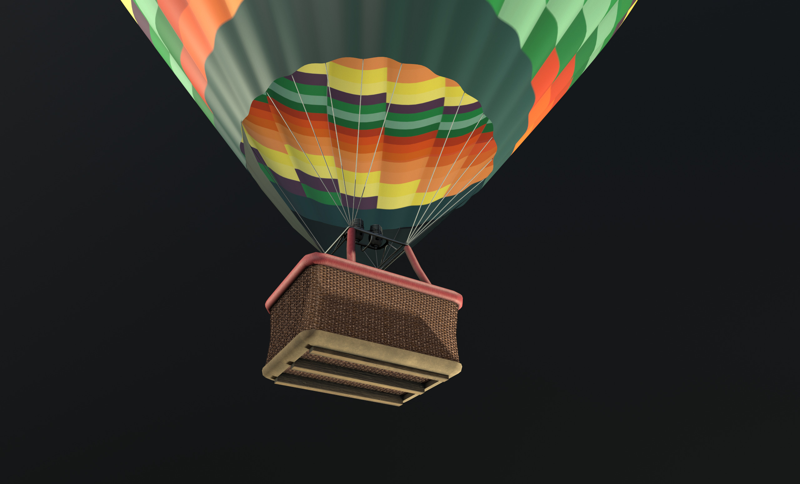 Air Balloon  Low-poly 3D model_3